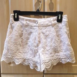 Monteau Los Angeles Shorts Sunflower Lace White Summer Sz Small